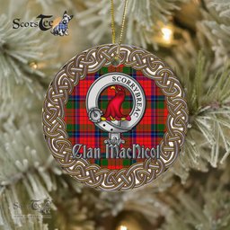 MacNicol Celtic Circle Plaid Ornament Gift. Christmas Tree Ornament Tartan Ornament Great Christmas Ornaments Gift