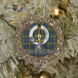 MacLellan Celtic Circle Plaid Ornament Gift. Christmas Tree Ornament Tartan Ornament Great Christmas Ornaments Gift