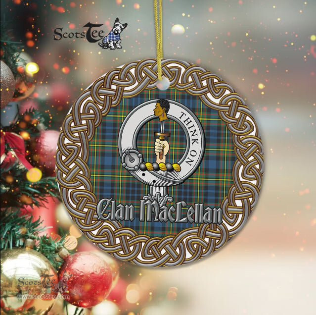 MacLellan Celtic Circle Plaid Ornament Gift. Christmas Tree Ornament Tartan Ornament Great Christmas Ornaments Gift