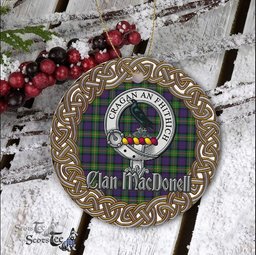 MacDonell Celtic Circle Plaid Ornament Gift. Christmas Tree Ornament Tartan Ornament Great Christmas Ornaments Gift
