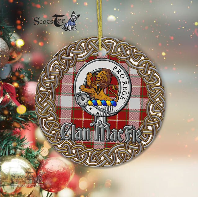 MacFie Celtic Circle Plaid Ornament Gift. Christmas Tree Ornament Tartan Ornament Great Christmas Ornaments Gift