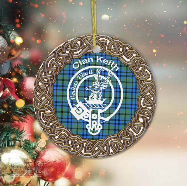 Keith Celtic Circle Plaid Ornament Gift. Christmas Tree Ornament Tartan Ornament Great Christmas Ornaments Gift