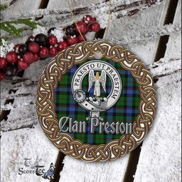 Preston Hunting Celtic Circle Plaid Ornament Gift. Christmas Tree Ornament Tartan Ornament Great Christmas Ornaments Gift