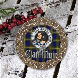 Muir Celtic Circle Plaid Ornament Gift. Christmas Tree Ornament Tartan Ornament Great Christmas Ornaments Gift