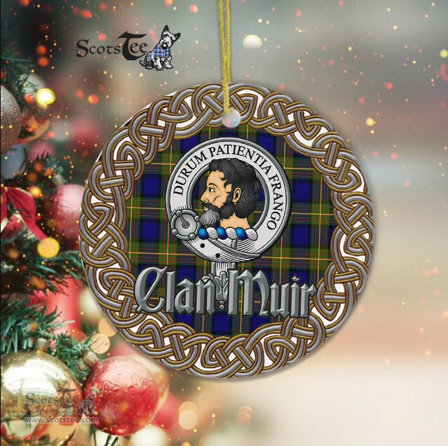 Muir Celtic Circle Plaid Ornament Gift. Christmas Tree Ornament Tartan Ornament Great Christmas Ornaments Gift