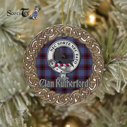 Rutherford Celtic Circle Plaid Ornament Gift. Christmas Tree Ornament Tartan Ornament Great Christmas Ornaments Gift
