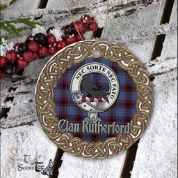 Rutherford Celtic Circle Plaid Ornament Gift. Christmas Tree Ornament Tartan Ornament Great Christmas Ornaments Gift