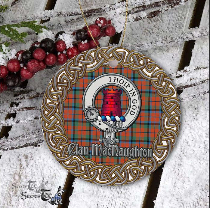 MacNaughton Celtic Circle Plaid Ornament Gift. Christmas Tree Ornament Tartan Ornament Great Christmas Ornaments Gift