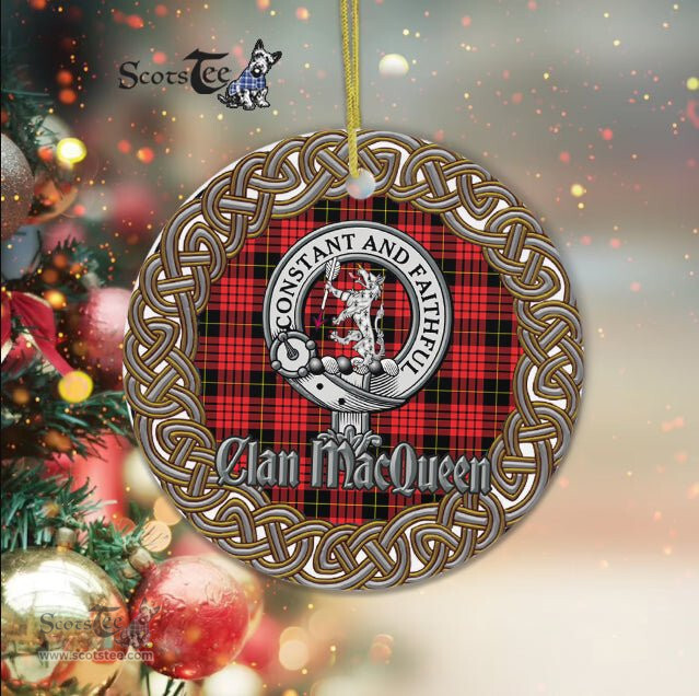 MacQueen Celtic Circle Plaid Ornament Gift. Christmas Tree Ornament Tartan Ornament Great Christmas Ornaments Gift