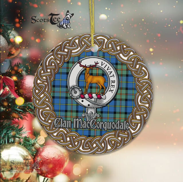 MacCorquodale Celtic Circle Plaid Ornament Gift. Christmas Tree Ornament Tartan Ornament Great Christmas Ornaments Gift