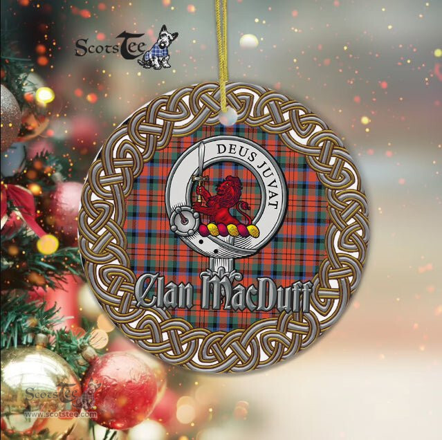 MacDuff Celtic Circle Plaid Ornament Gift. Christmas Tree Ornament Tartan Ornament Great Christmas Ornaments Gift