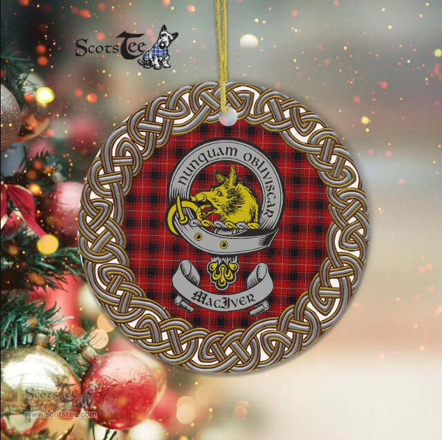 MacIver Celtic Circle Plaid Ornament Gift. Christmas Tree Ornament Tartan Ornament Great Christmas Ornaments Gift