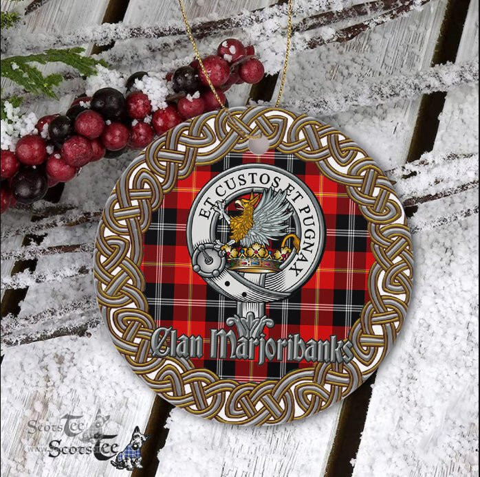 Marjoribanks Celtic Circle Plaid Ornament Gift. Christmas Tree Ornament Tartan Ornament Great Christmas Ornaments Gift