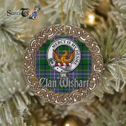 Wishart Celtic Circle Plaid Ornament Gift. Christmas Tree Ornament Tartan Ornament Great Christmas Ornaments Gift