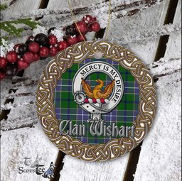 Wishart Celtic Circle Plaid Ornament Gift. Christmas Tree Ornament Tartan Ornament Great Christmas Ornaments Gift