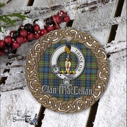 MacLellan Celtic Circle Plaid Ornament Gift. Christmas Tree Ornament Tartan Ornament Great Christmas Ornaments Gift