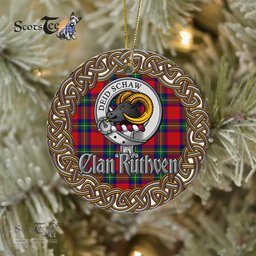 Ruthven Celtic Circle Plaid Ornament Gift. Christmas Tree Ornament Tartan Ornament Great Christmas Ornaments Gift