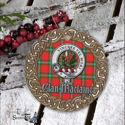 MacLaine Celtic Circle Plaid Ornament Gift. Christmas Tree Ornament Tartan Ornament Great Christmas Ornaments Gift