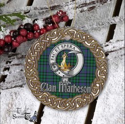 Matheson Celtic Circle Plaid Ornament Gift. Christmas Tree Ornament Tartan Ornament Great Christmas Ornaments Gift