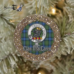 MacLaren Celtic Circle Plaid Ornament Gift. Christmas Tree Ornament Tartan Ornament Great Christmas Ornaments Gift