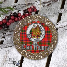 Munro Celtic Circle Plaid Ornament Gift. Christmas Tree Ornament Tartan Ornament Great Christmas Ornaments Gift