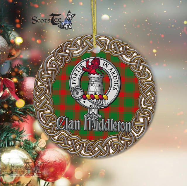 Middleton Celtic Circle Plaid Ornament Gift. Christmas Tree Ornament Tartan Ornament Great Christmas Ornaments Gift