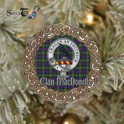 MacDonell Celtic Circle Plaid Ornament Gift. Christmas Tree Ornament Tartan Ornament Great Christmas Ornaments Gift