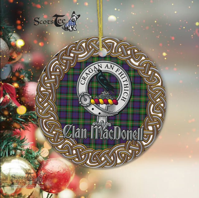 MacDonell Celtic Circle Plaid Ornament Gift. Christmas Tree Ornament Tartan Ornament Great Christmas Ornaments Gift