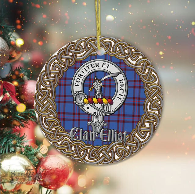 Elliot Celtic Circle Plaid Ornament Gift. Christmas Tree Ornament Tartan Ornament Great Christmas Ornaments Gift
