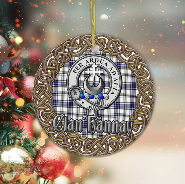 Hannay Celtic CIrcle Plaid Ornament Gift. Christmas Tree Ornament Tartan Ornament Great Christmas Ornaments Gift