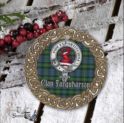 Farquharson Celtic Circle Plaid Ornament Gift. Christmas Tree Ornament Tartan Ornament Great Christmas Ornaments Gift