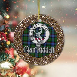 Riddell Hunting Celtic Circle Plaid Ornament Gift. Christmas Tree Ornament Tartan Ornament Great Christmas Ornaments Gift