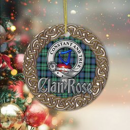 Rose Celtic Circle Plaid Ornament Gift. Christmas Tree Ornament Tartan Ornament Great Christmas Ornaments Gift