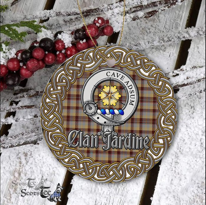 Jardine Celtic Circle Plaid Ornament Gift. Christmas Tree Ornament Tartan Ornament Great Christmas Ornaments Gift