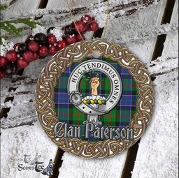 Paterson Celtic Circle Plaid Ornament Gift. Christmas Tree Ornament Tartan Ornament Great Christmas Ornaments Gift
