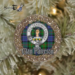 Paterson Celtic Circle Plaid Ornament Gift. Christmas Tree Ornament Tartan Ornament Great Christmas Ornaments Gift