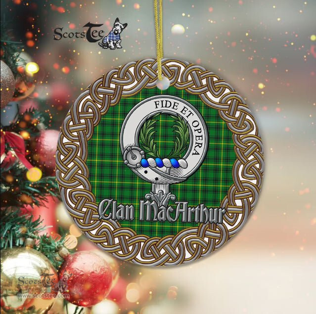 MacArthur Celtic Circle Plaid Ornament Gift. Christmas Tree Ornament Tartan Ornament Great Christmas Ornaments Gift