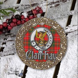 Hay Celtic Circle Plaid Ornament Gift. Christmas Tree Ornament Tartan Ornament Great Christmas Ornaments Gift