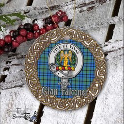 Falconer Celtic Circle Large Plaid Ornament Gift. Christmas Tree Ornament Tartan Ornament Great Christmas Ornaments Gift