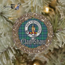 Shaw Celtic Circle Plaid Ornament Gift. Christmas Tree Ornament Tartan Ornament Great Christmas Ornaments Gift