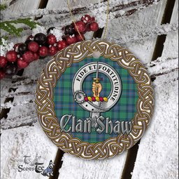Shaw Celtic Circle Plaid Ornament Gift. Christmas Tree Ornament Tartan Ornament Great Christmas Ornaments Gift