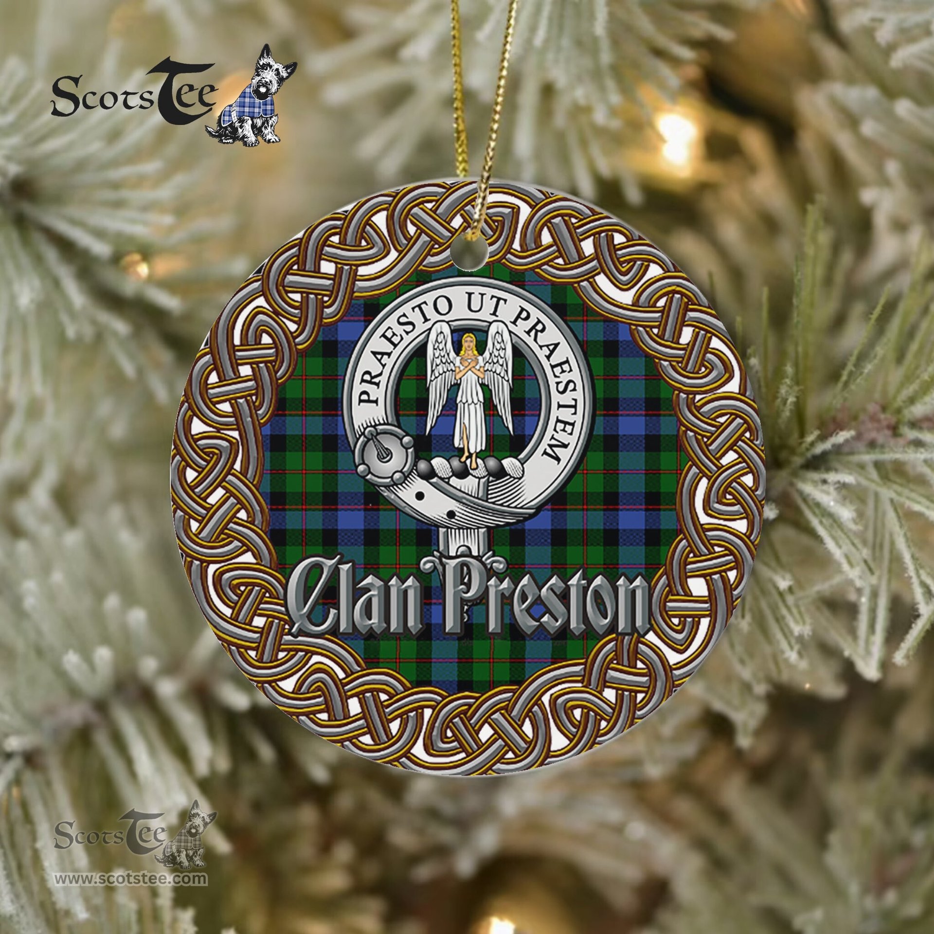 Preston Hunting Celtic Circle Plaid Ornament Gift. Christmas Tree Ornament Tartan Ornament Great Christmas Ornaments Gift