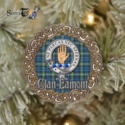 Lamont Celtic Circle Plaid Ornament Gift. Christmas Tree Ornament Tartan Ornament Great Christmas Ornaments Gift