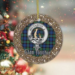 Fletcher Celtic Circle Plaid Ornament Gift. Christmas Tree Ornament Tartan Ornament Great Christmas Ornaments Gift