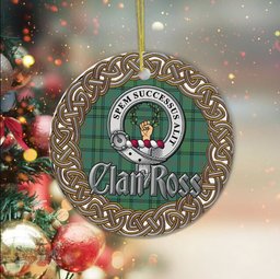 Ross Celtic Circle Plaid Ornament Gift. Christmas Tree Ornament Tartan Ornament Great Christmas Ornaments Gift