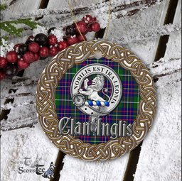 Inglis Celtic Circle Plaid Ornament Gift. Christmas Tree Ornament Tartan Ornament Great Christmas Ornaments Gift