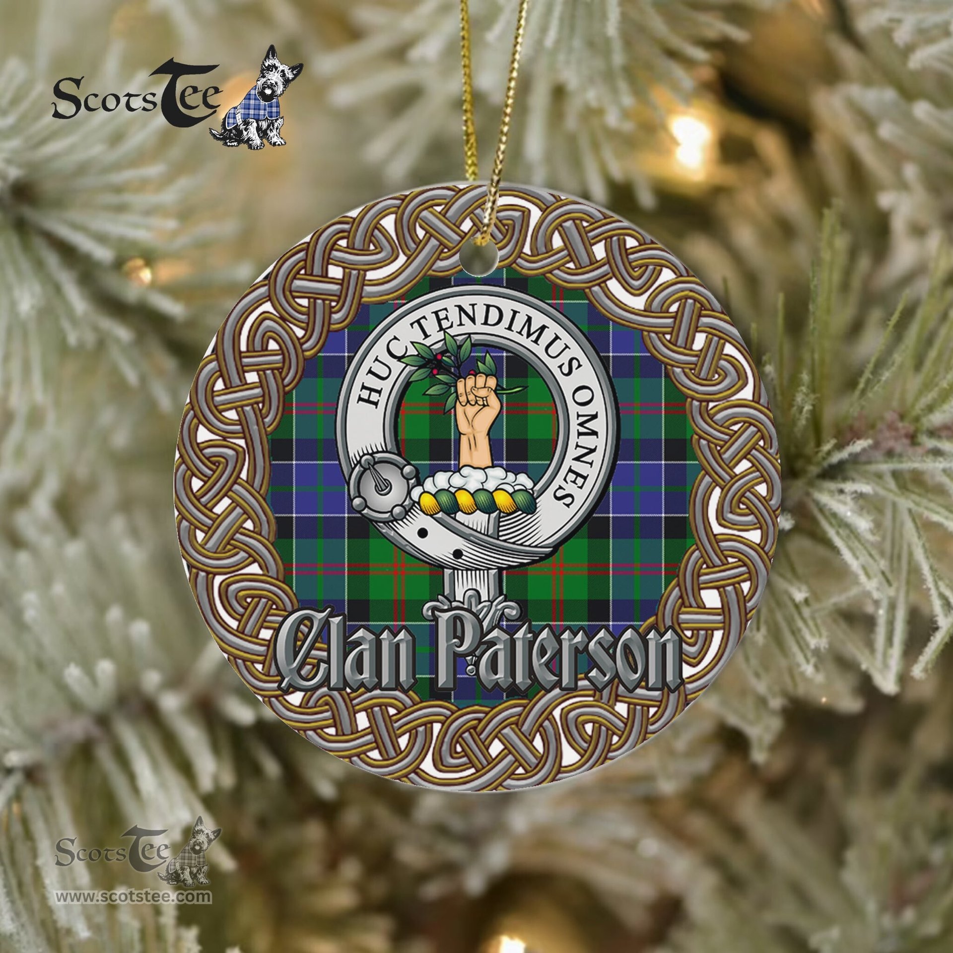 Paterson Celtic Circle Plaid Ornament Gift. Christmas Tree Ornament Tartan Ornament Great Christmas Ornaments Gift