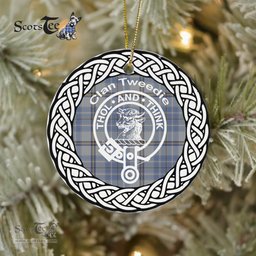 Tweedie Celtic Circle Plaid Ornament Gift. Christmas Tree Ornament Tartan Ornament Great Christmas Ornaments Gift