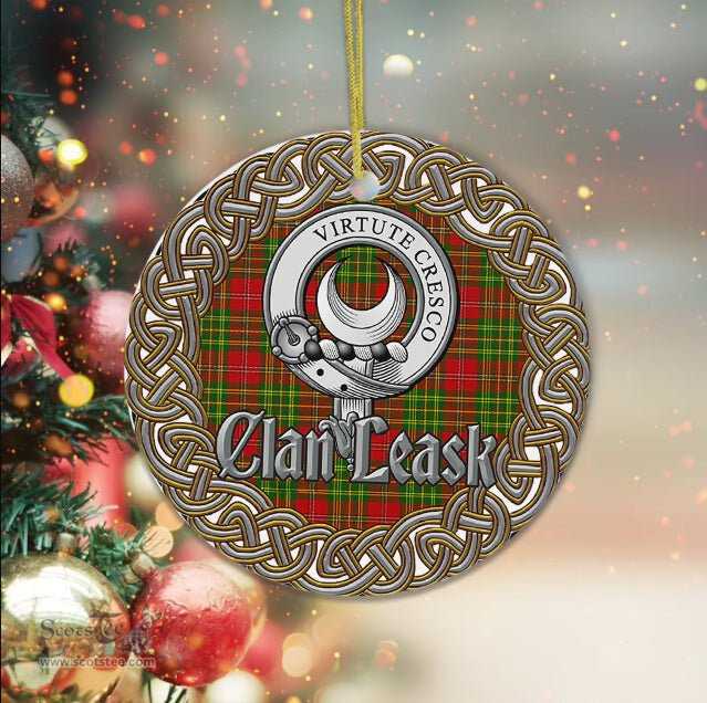 Leask Celtic Circle Plaid Ornament Gift. Christmas Tree Ornament Tartan Ornament Great Christmas Ornaments Gift