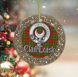 Leask Celtic Circle Plaid Ornament Gift. Christmas Tree Ornament Tartan Ornament Great Christmas Ornaments Gift